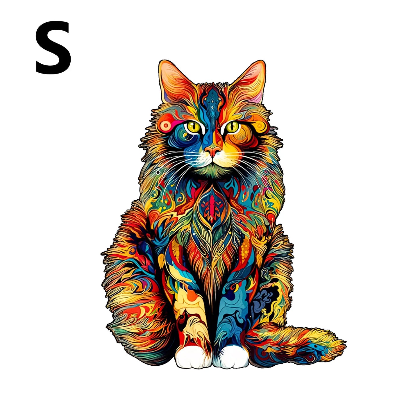 Wooden Cat Puzzle | Animal Shapes Brain Toy