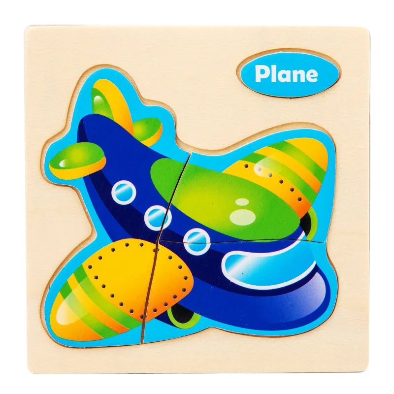 Wooden 3D Animal Puzzle - Educational Toy for Kids