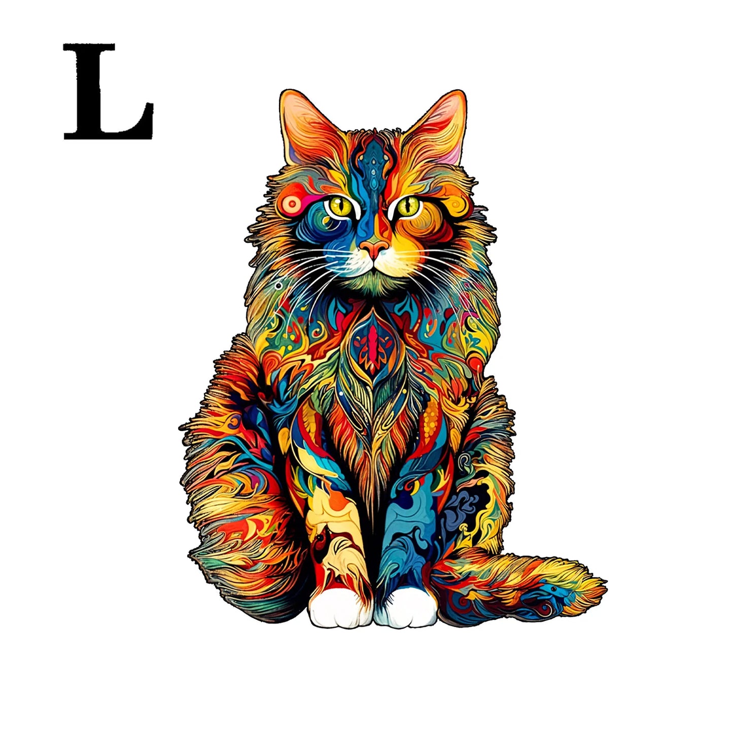 Wooden Cat Puzzle | Animal Shapes Brain Toy