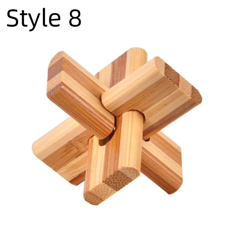 Wooden Kong Ming Lock Puzzle – Brain Teaser for Kids & Adults