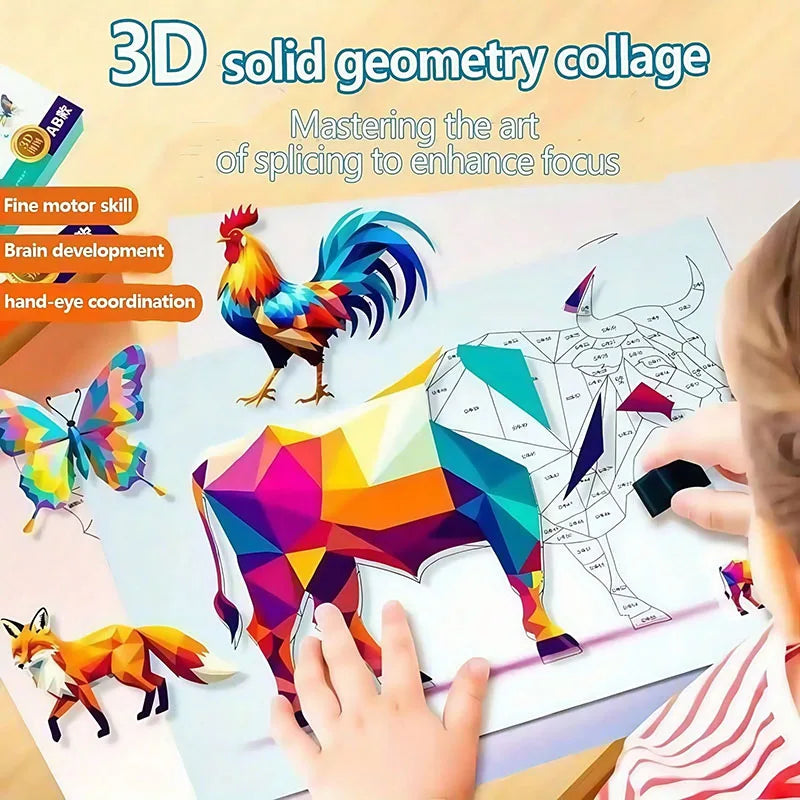 3D Animal Puzzle Stickers for Kids | Creative DIY Art Set Ages 3+
