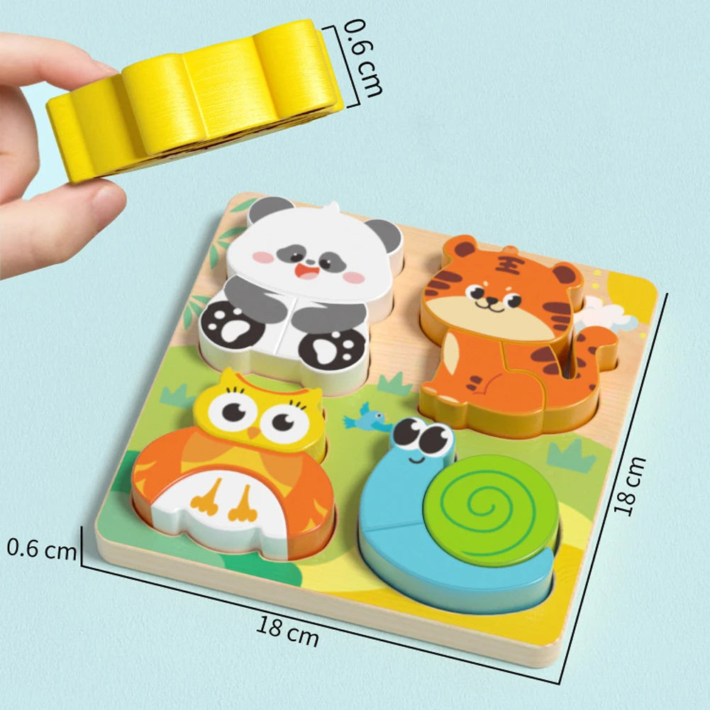 Wooden Animal Puzzle Toy | 4-in-1 Learning Games