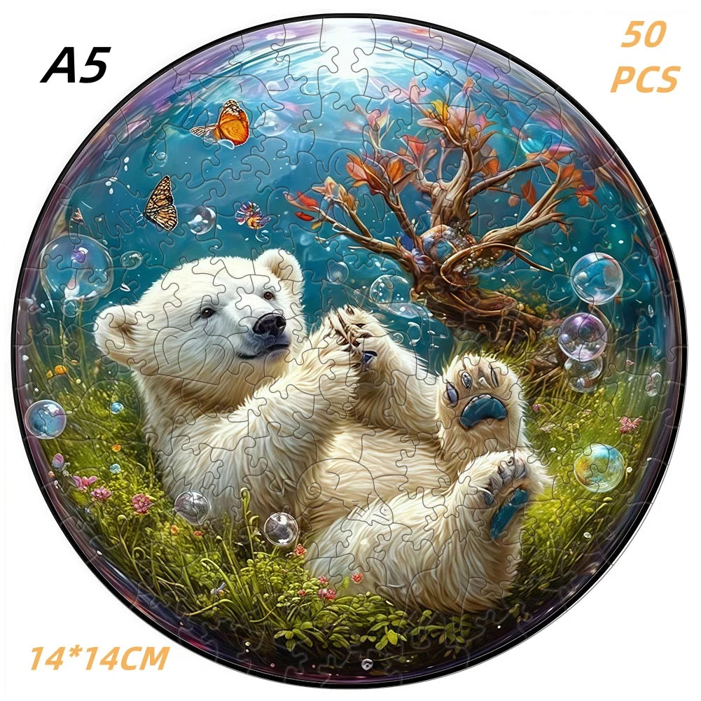 3D Wooden Animal Jigsaw Puzzle - Educational Toys for Kids & Adults