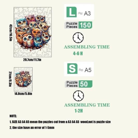 3D Wooden Animal Jigsaw Puzzle - Educational Toys for Kids & Adults