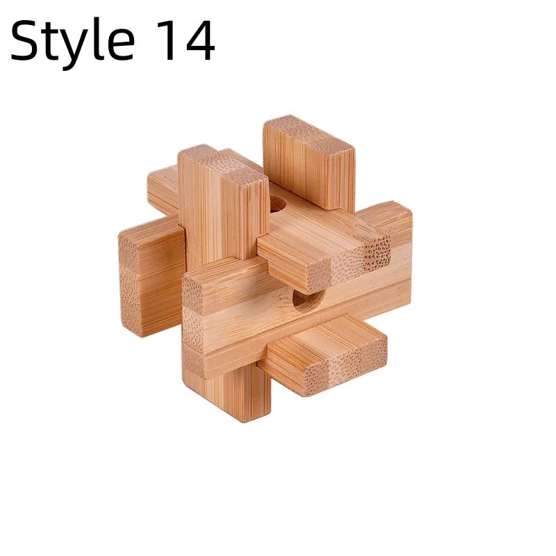 Wooden Kong Ming Lock Puzzle – Brain Teaser for Kids & Adults