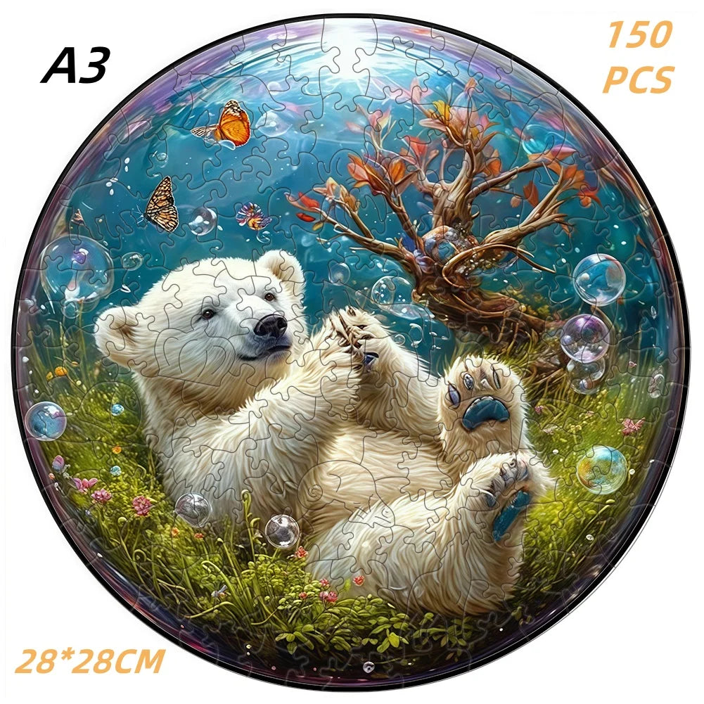 3D Wooden Animal Jigsaw Puzzle - Educational Toys for Kids & Adults