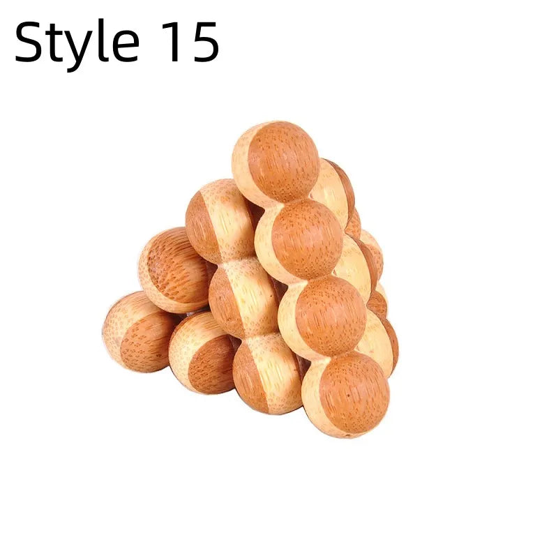 Wooden Kong Ming Lock Puzzle – Brain Teaser for Kids & Adults