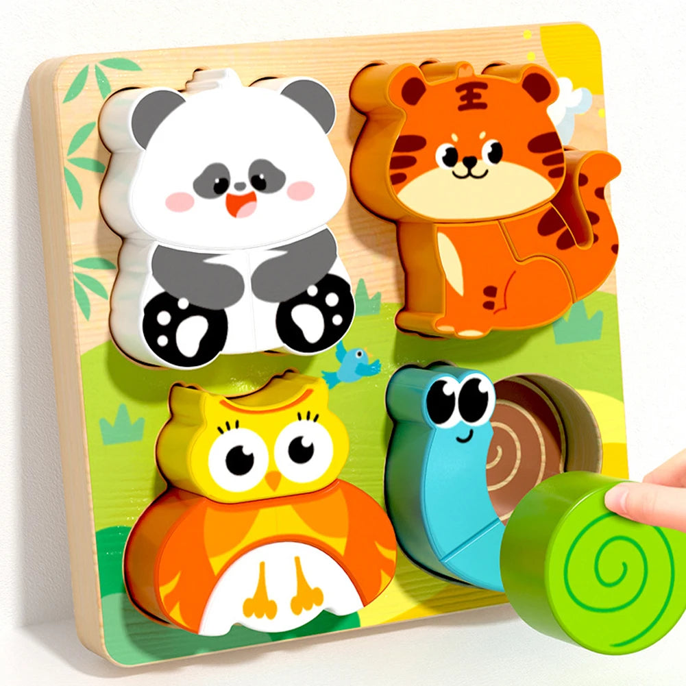 Wooden Animal Puzzle Toy | 4-in-1 Learning Games