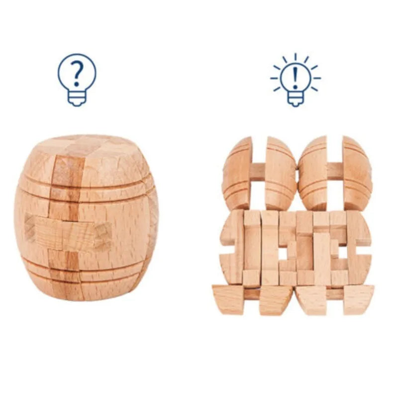 Wooden Kong Ming Lock Puzzle – Brain Teaser for Kids & Adults