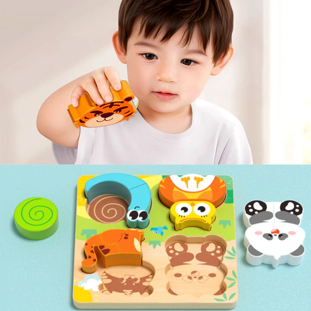 Wooden Animal Puzzle Toy | 4-in-1 Learning Games