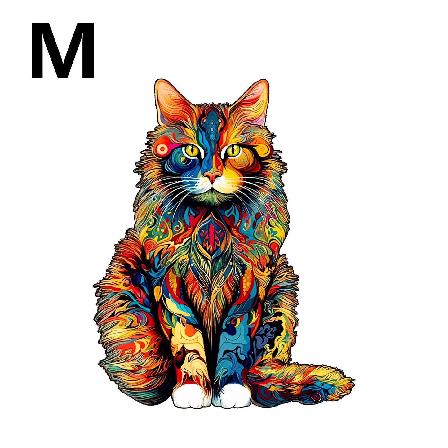 Wooden Cat Puzzle | Animal Shapes Brain Toy