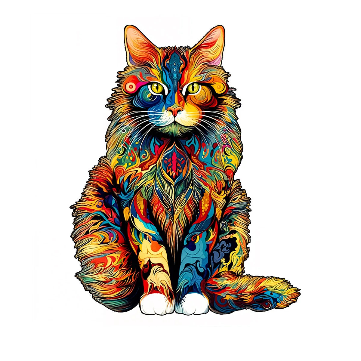 Wooden Cat Puzzle | Animal Shapes Brain Toy